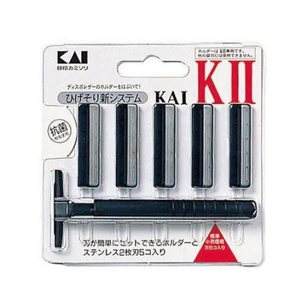 日本 KAI 貝印 雙刃刮鬍刀(刀架1支＋替換刀片5入)
