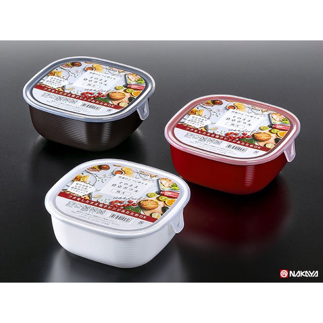 日本 NAKAYA 日本製方形保鮮餐碗860ml (顏色隨機)