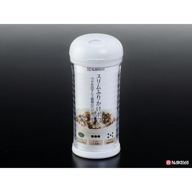 日本 NAKAYA 日本製圓形旋轉可調三段調味料罐180ml 白