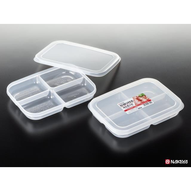 日本 NAKAYA 日本製4格分隔保鮮盒680ml