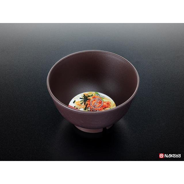 日本 NAKAYA 日本製木紋風飯碗-12cm 410ml 深茶色